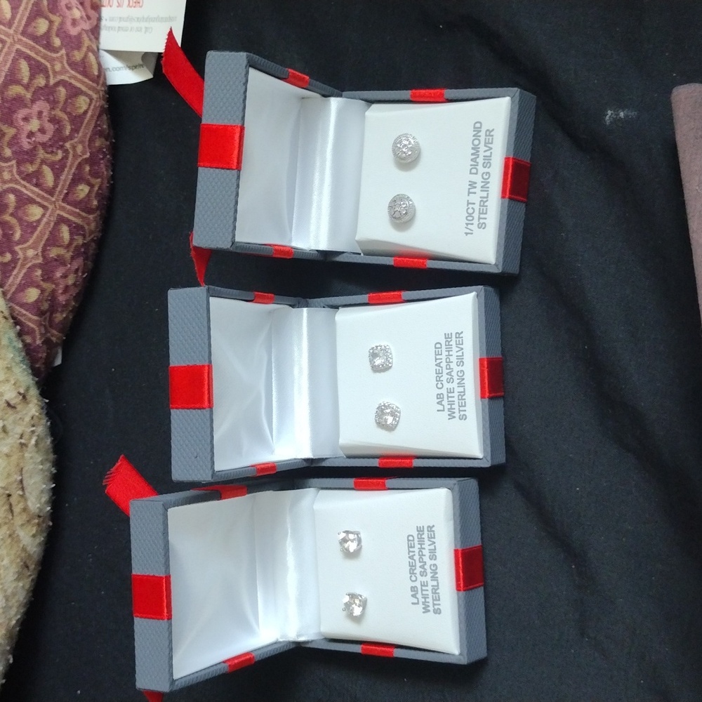 Three Sterling Silver Earring Set